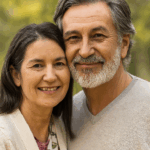 Wizerunek Marka i Kasi, przytulonych do siebie.